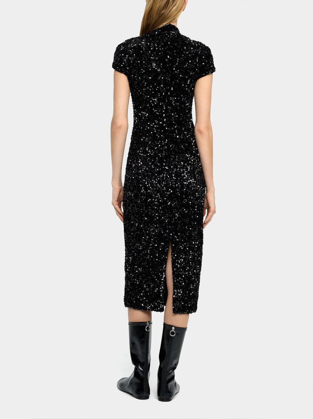 Long midi dress with sequins
