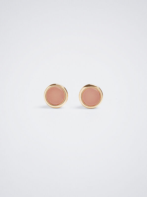 Earrings With Stone, Pink, hi-res