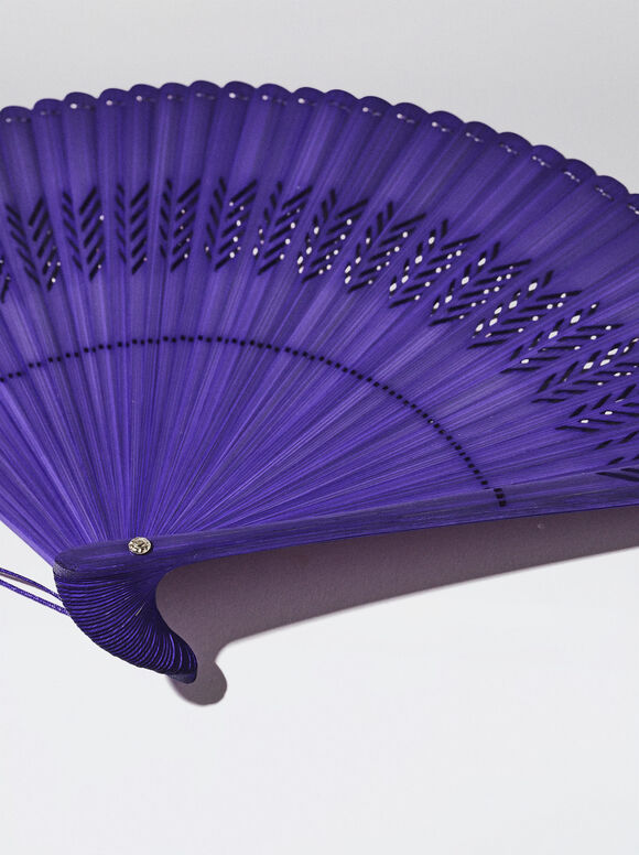 Bamboo Perforated Fan, Violet, hi-res