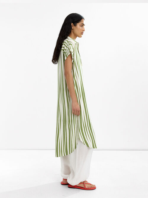 Vestido camisero de rayas