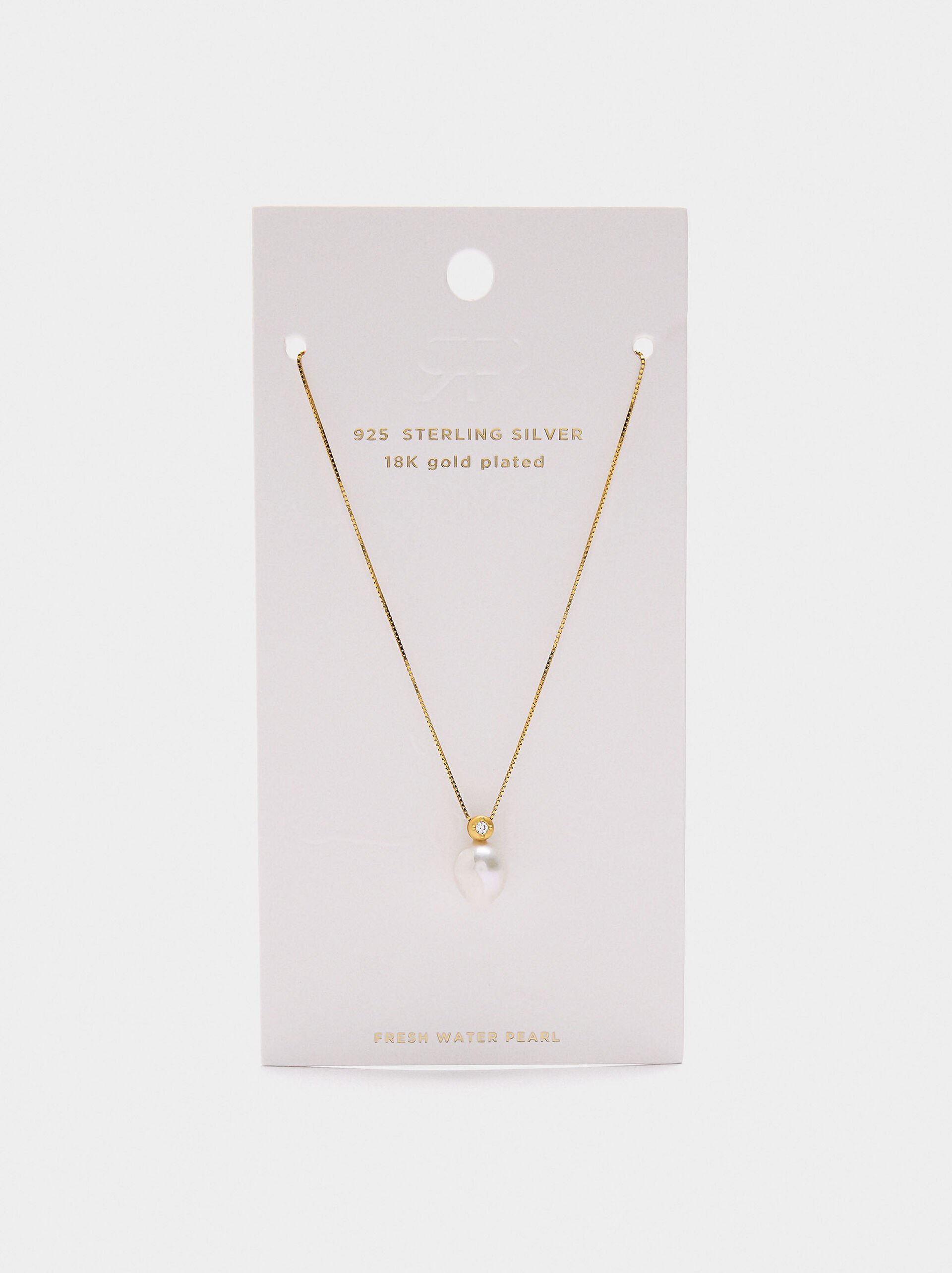 Necklace with freshwater pearl pendant – 925 sterling silver image number 3.0