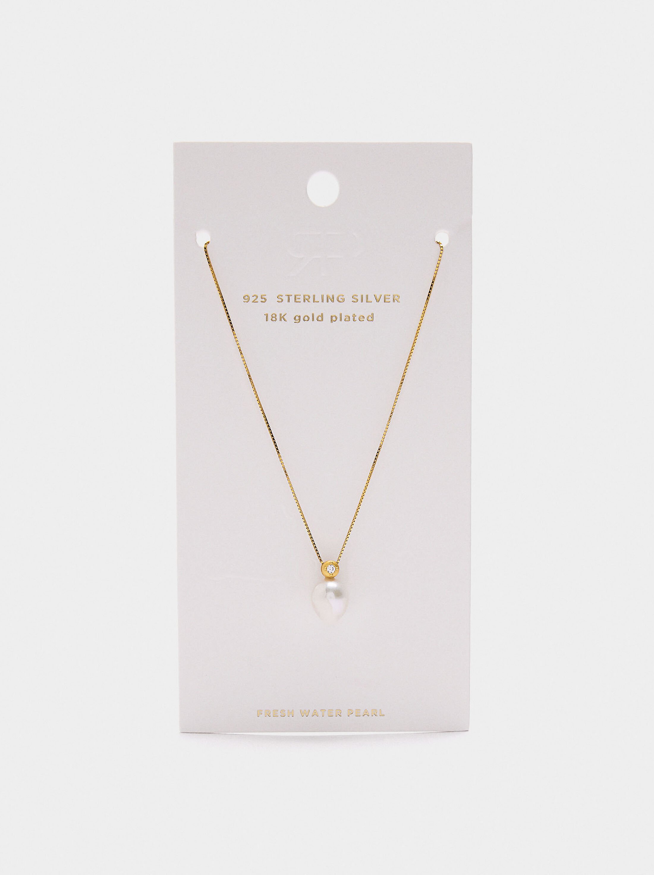 Necklace with freshwater pearl pendant – 925 sterling silver image number 3.0