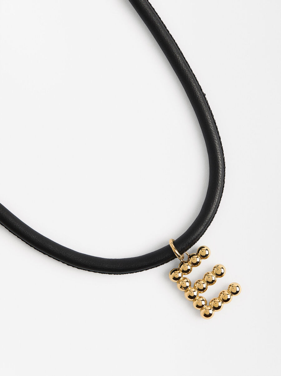 Collier en corde avec pendentif - acier inoxydable