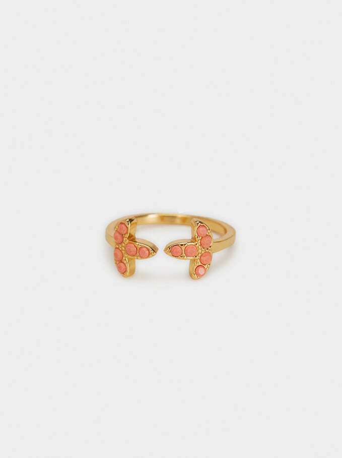 Silver 925 Ring With Stones, Coral, hi-res