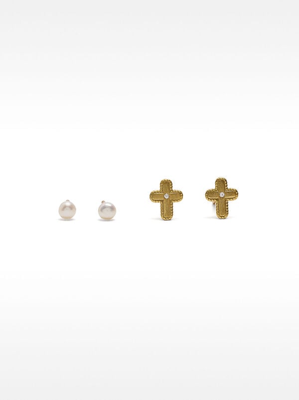 Set of earrings with freshwater pearls - 925 sterling silver