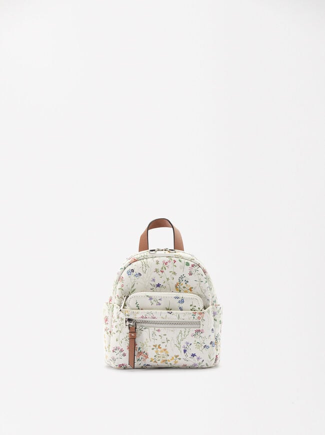Nylon-Effect Printed Backpack S image number 1.0