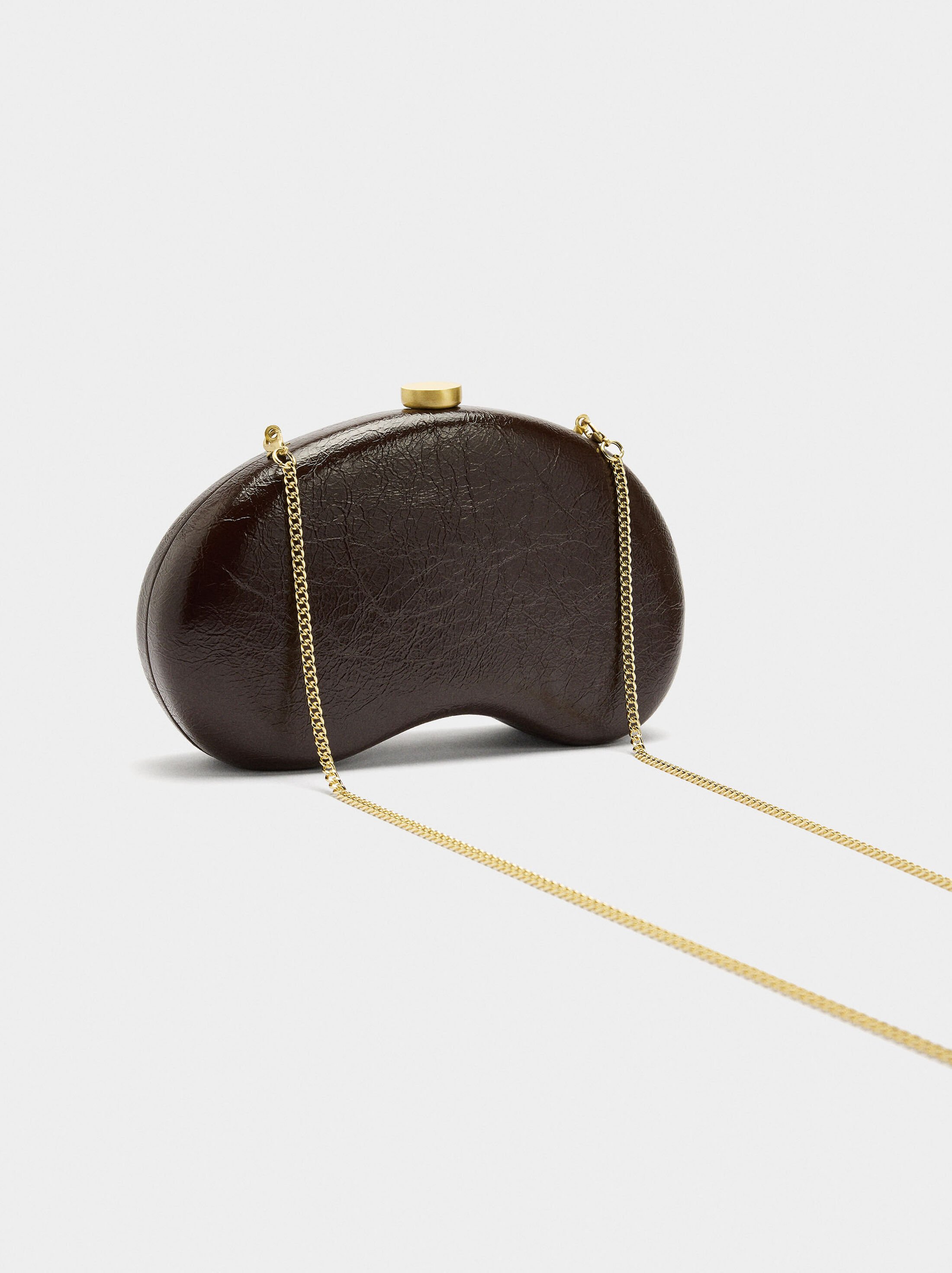 Clutch de festa oval craquelada image number 2.0