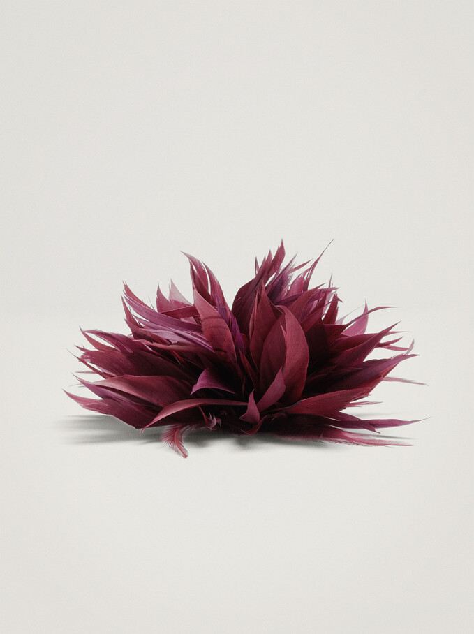 Hair Claw With Feathers, Purple, hi-res