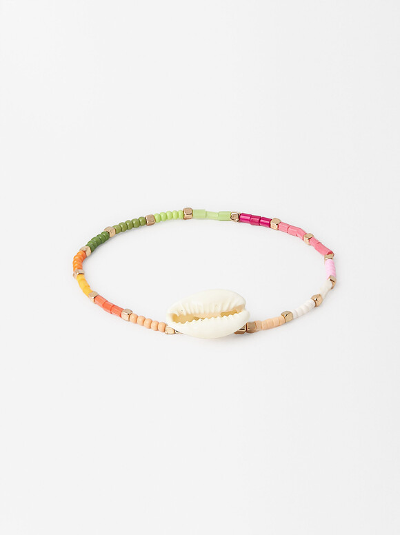 Shell Bead Bracelet, Multicolor, hi-res