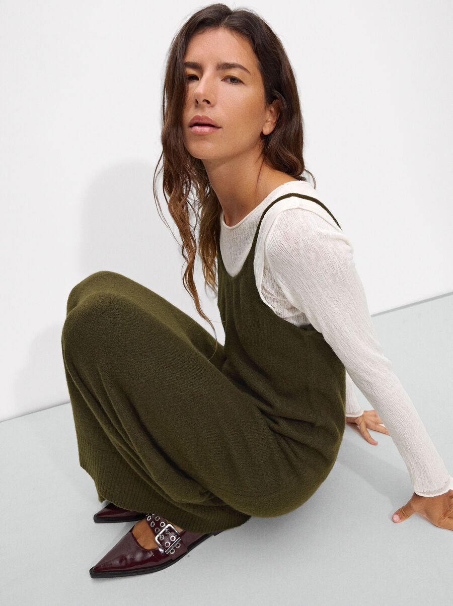 Long knitted wool dress