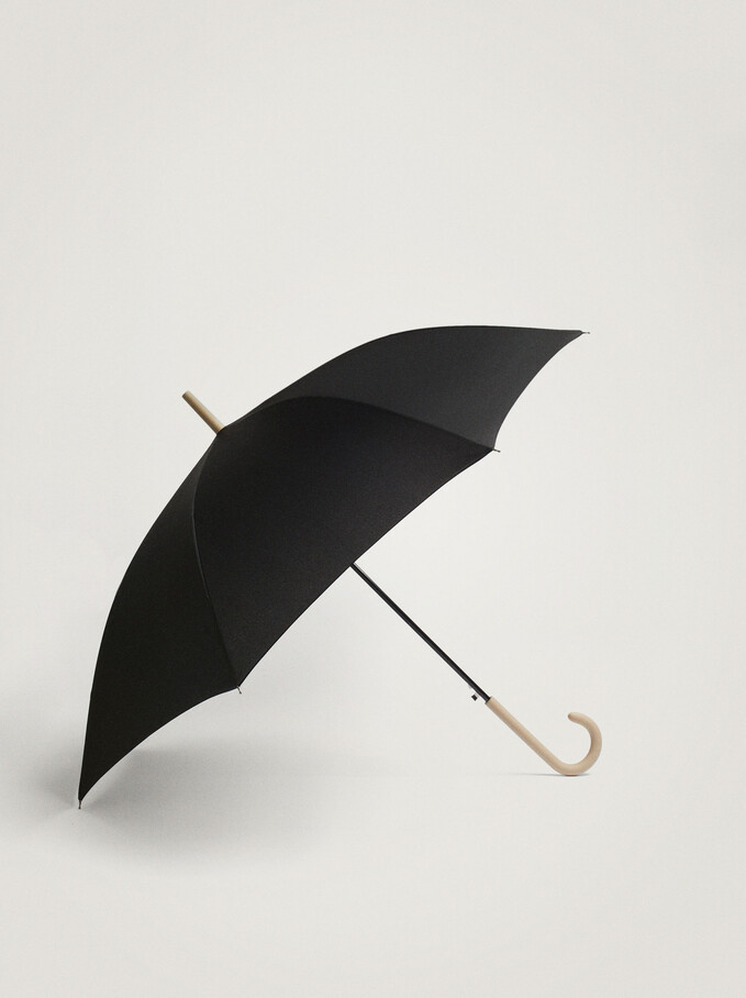 Large Folding Umbrella, Black, hi-res