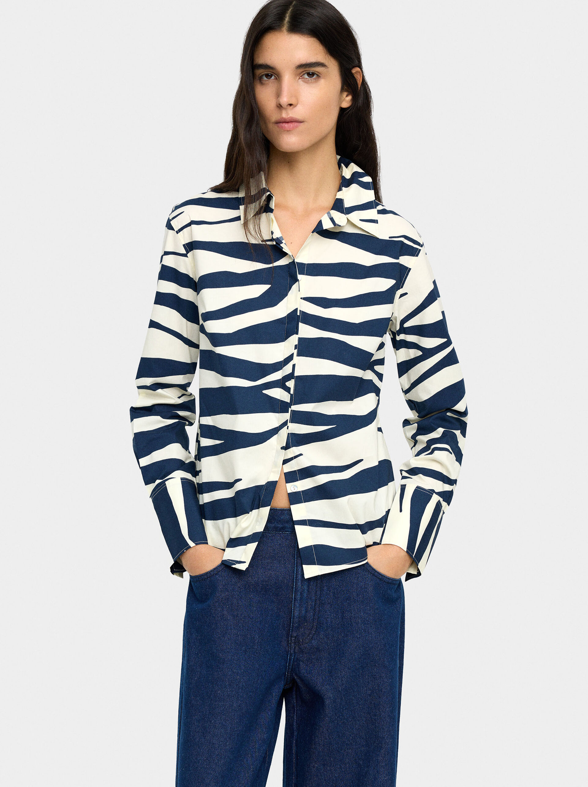 Printed cotton shirt image number 1.0