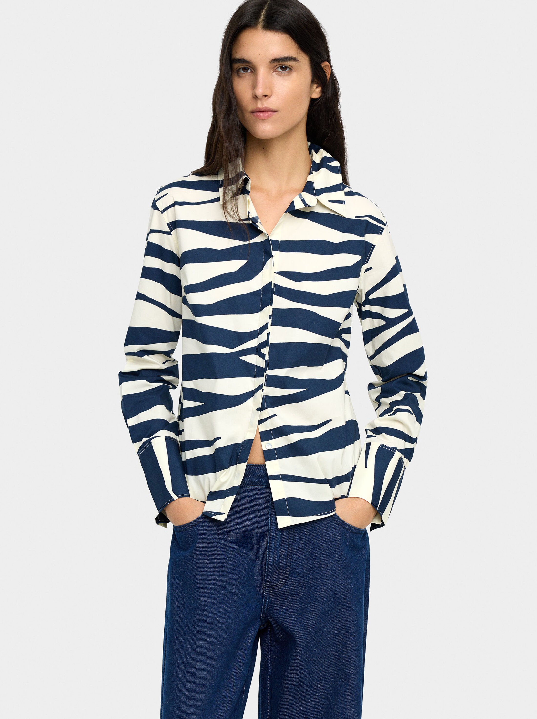 Camisa estampada de algodão image number 1.0