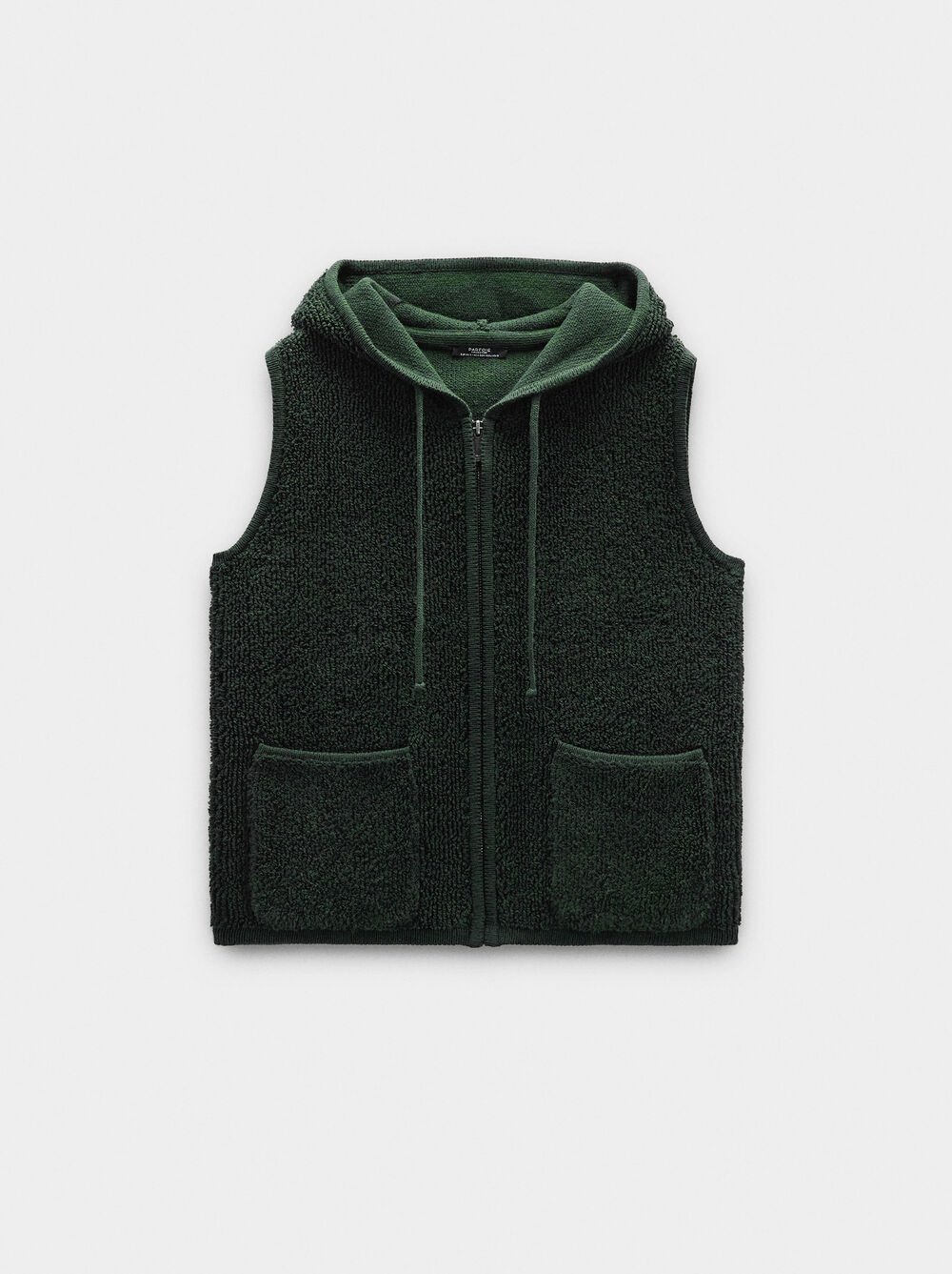 Knitted vest with hood