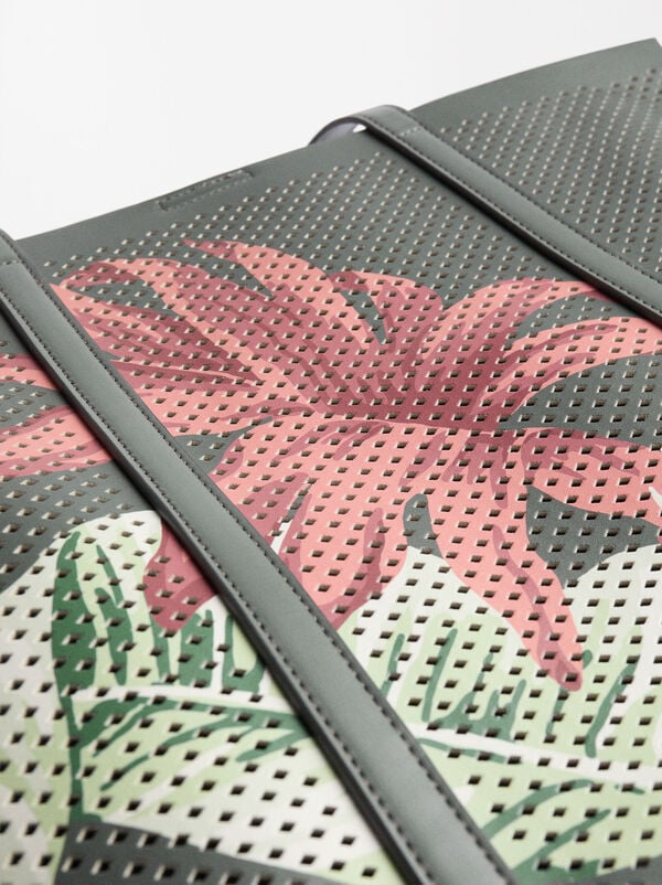 Floral print shopper bag