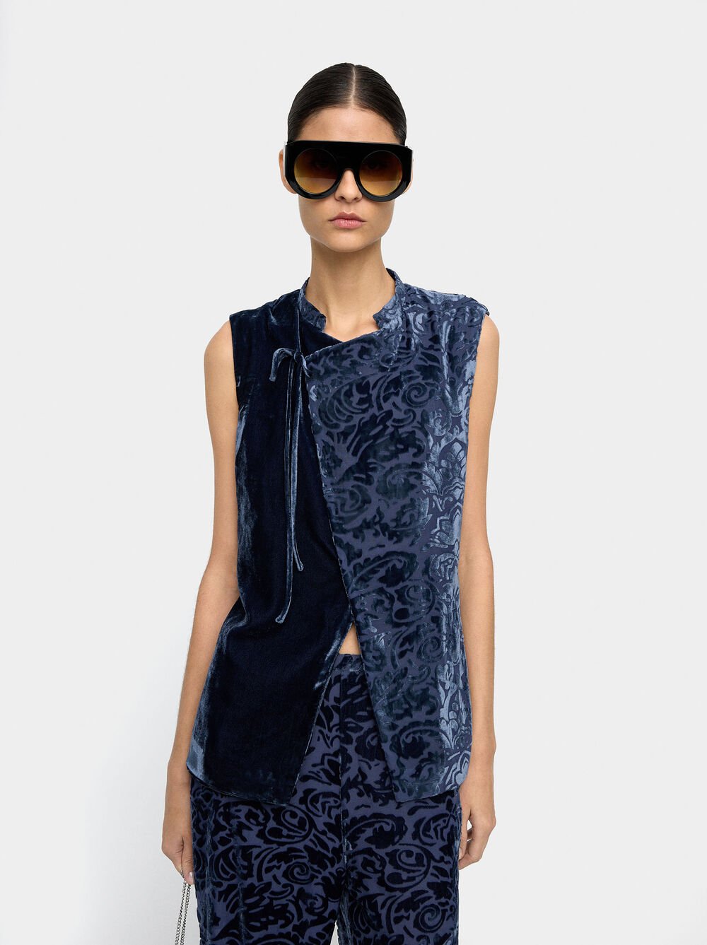 Jacquard-Top mit Überlappung