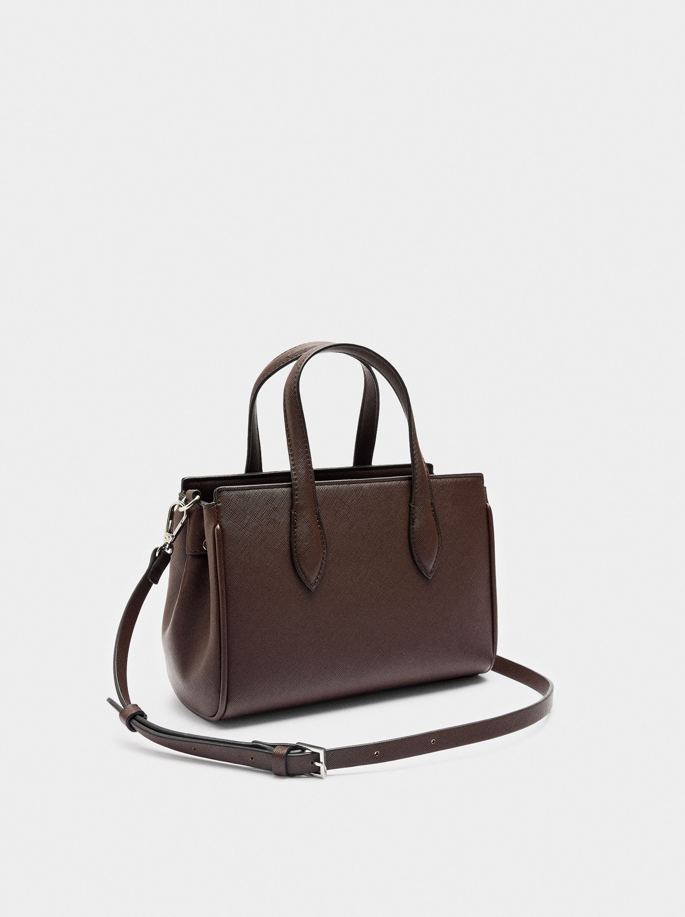 Bolso tote con textura S image number 2.0