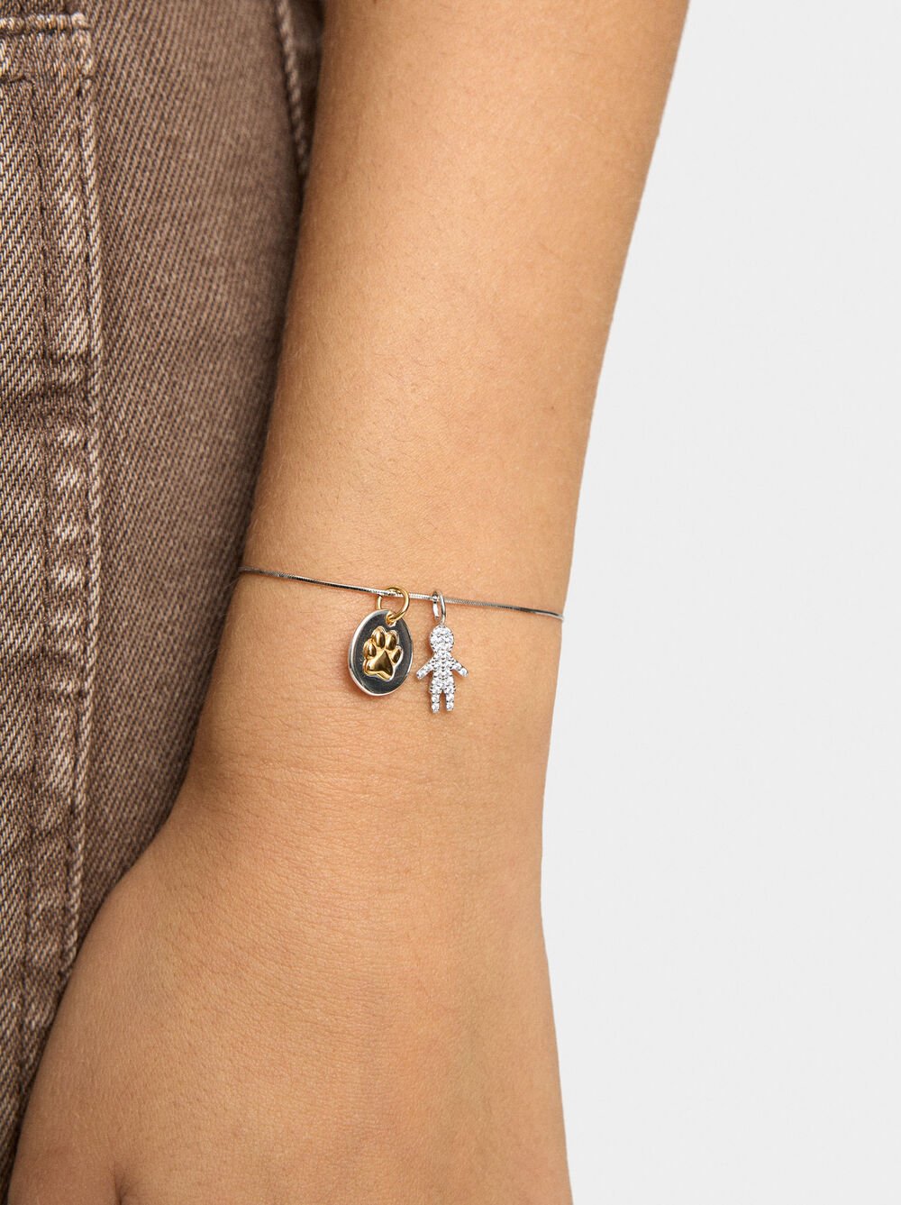 Boy charm with cubic zirconia - 925 sterling silver