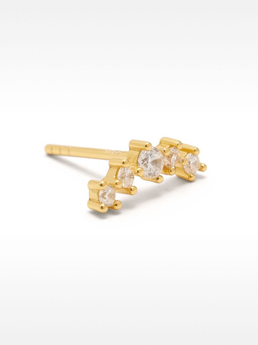 Arracada sola amb zircons – plata de llei 925