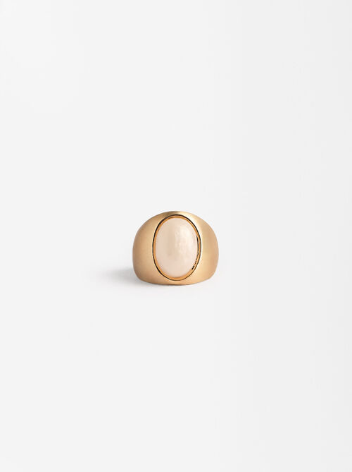 Anello ovale con resina