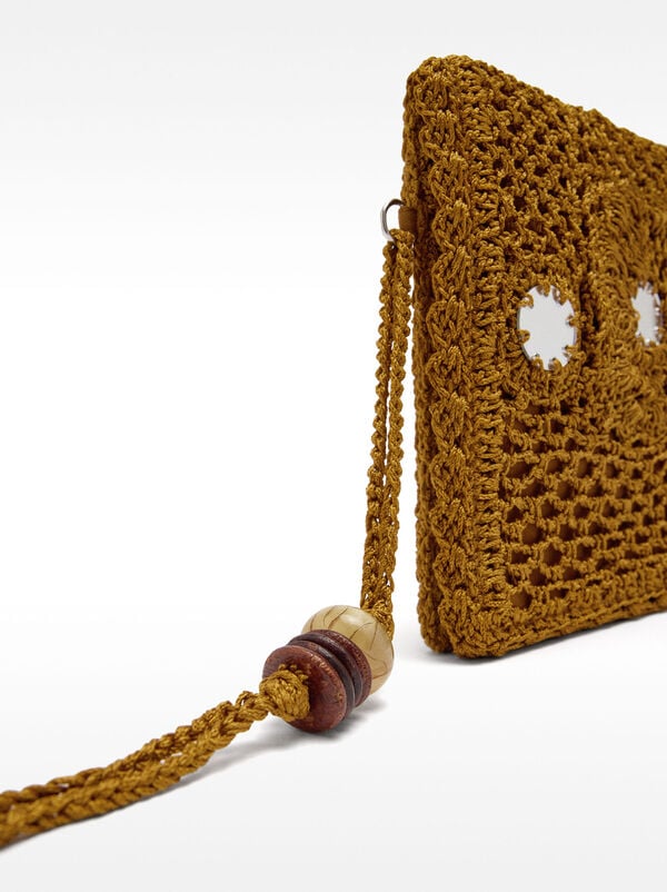 Mesh handbag with mirror effect