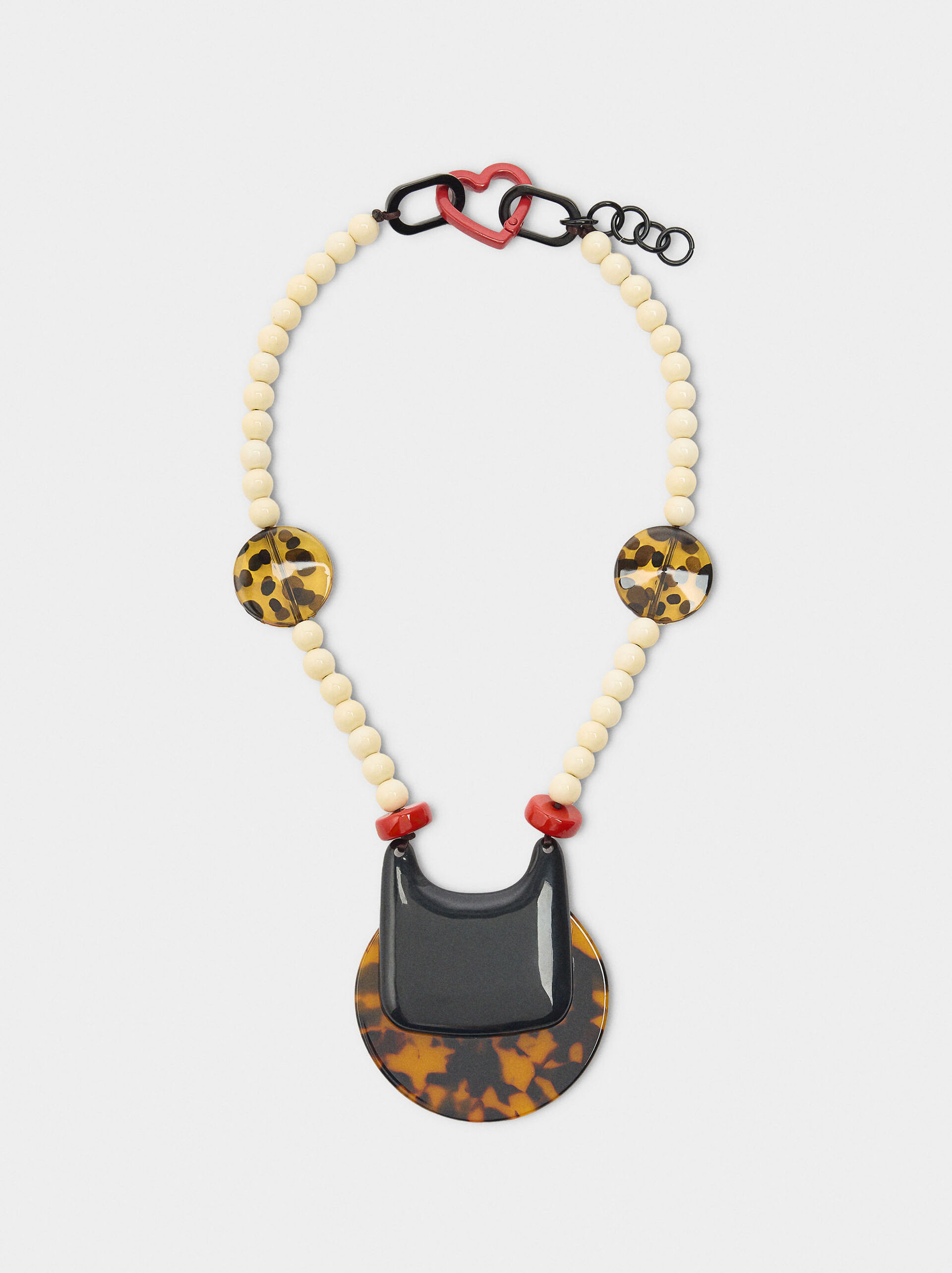 Collier court avec pendentif effet écaille de tortue image number 0.0