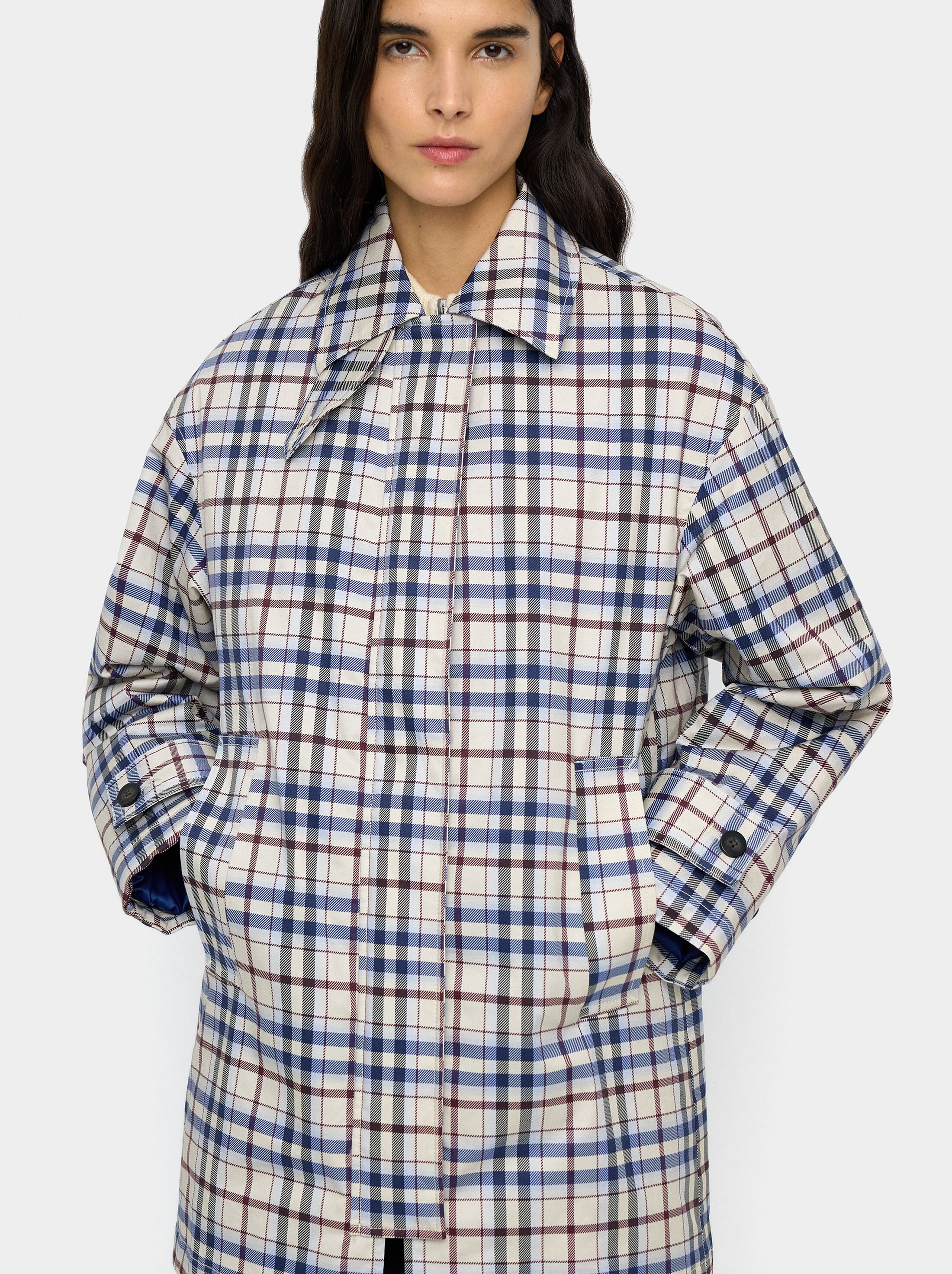 Jacket of cotton with squares image number 2.0