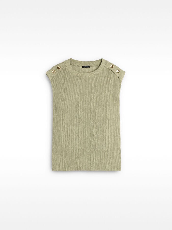 Top con botones y textura