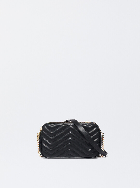 Quilted Crossbody Bag, Black, hi-res