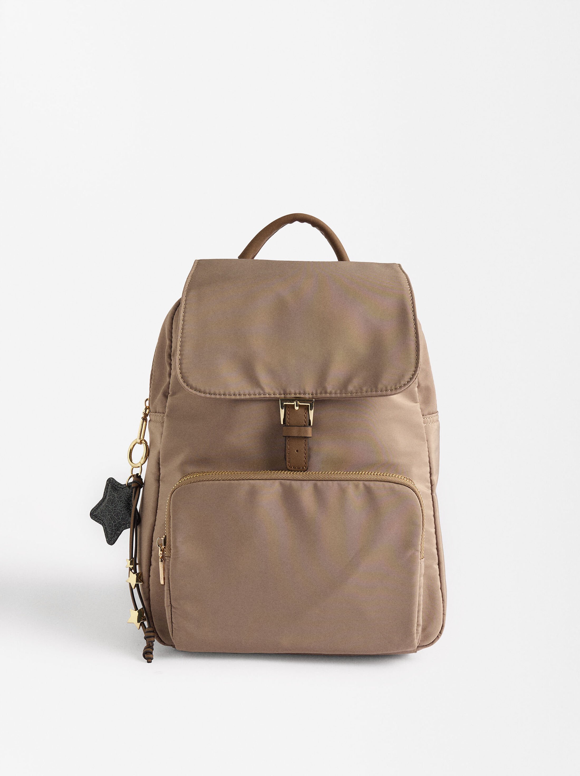 Nylon backpack with pendant image number 0.0