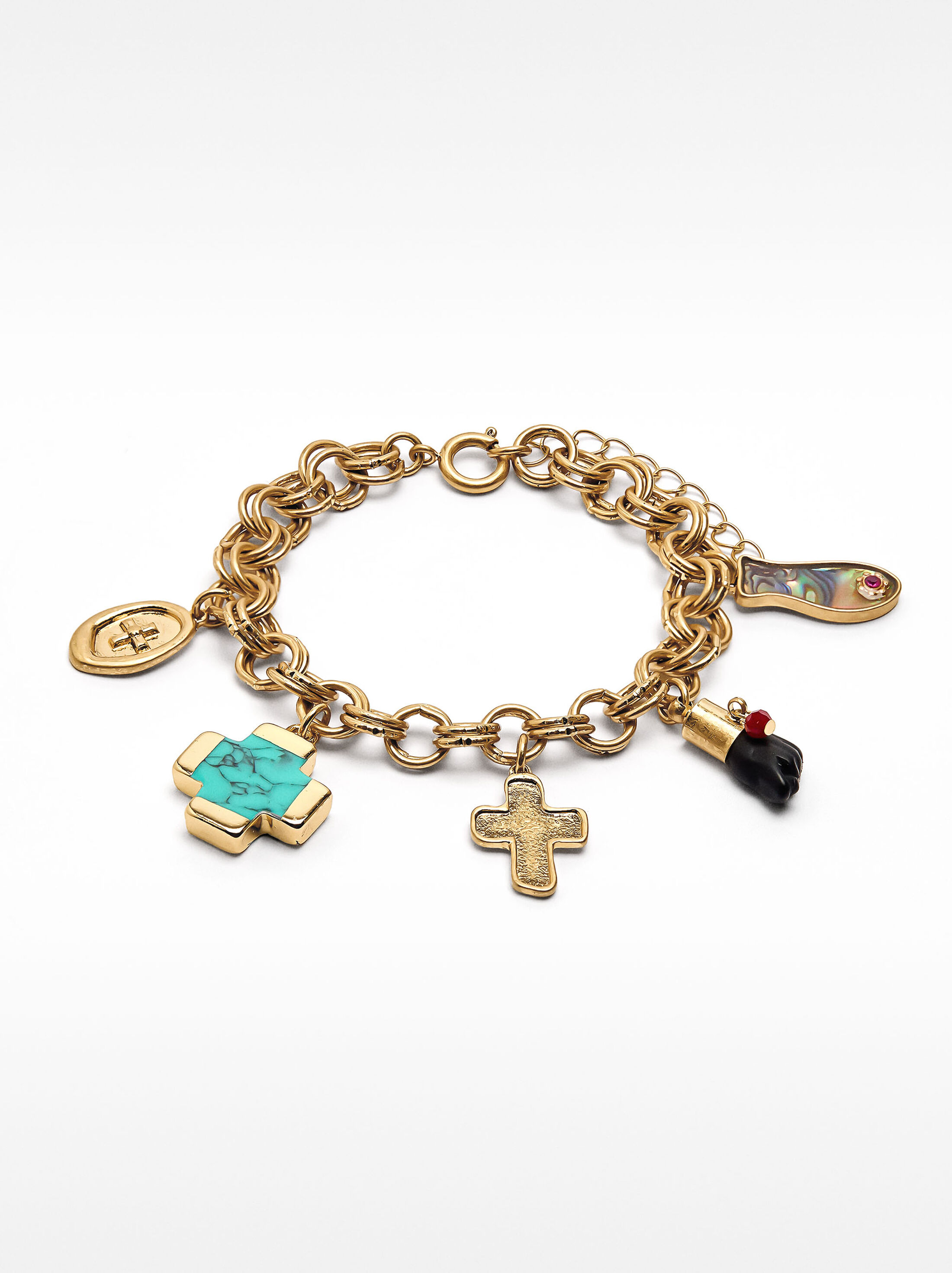 Link bracelet with charms image number 0.0