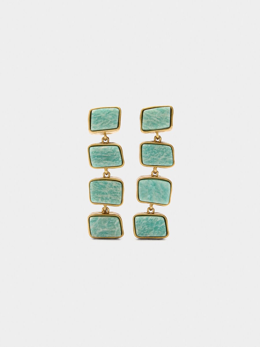 Pendientes largos con piedras