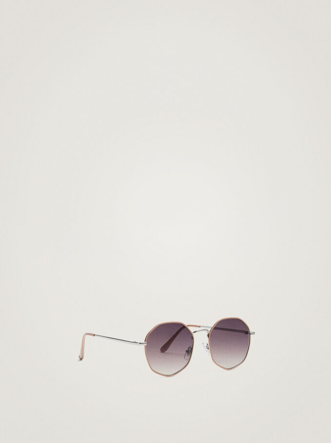 Hexagonal Sunglasses, Pink, hi-res