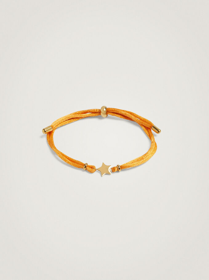 Steel Bracelet With Star, Orange, hi-res