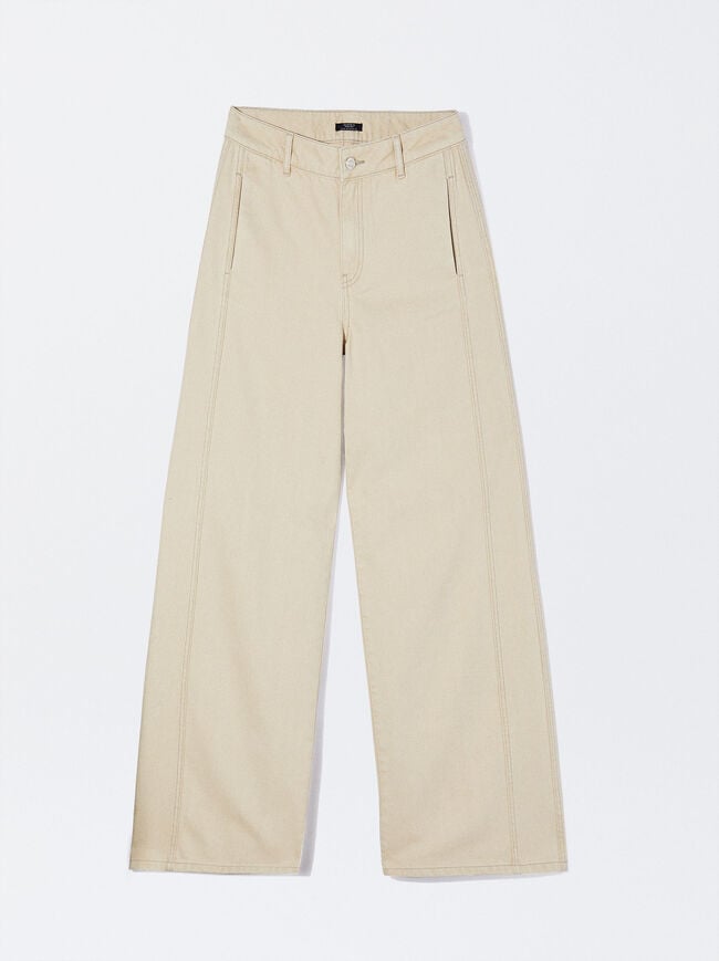 Pantalon Large En Coton image number 0.0