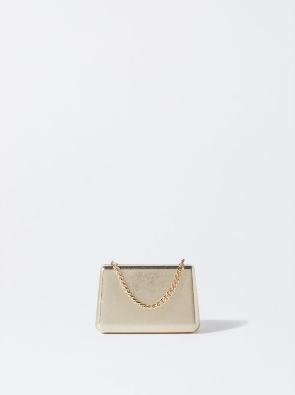 Party Clutch With Chain Handle, Golden, hi-res