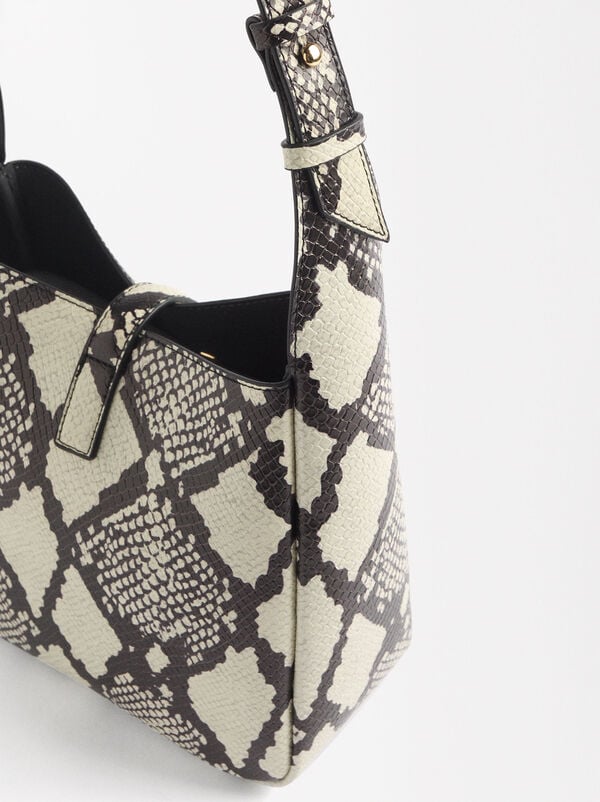 Animal print shoulder bag