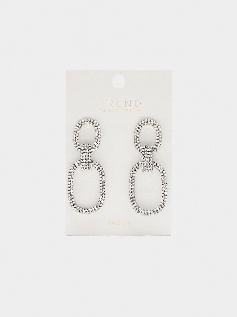 Maxi double hoop earrings with crystals
