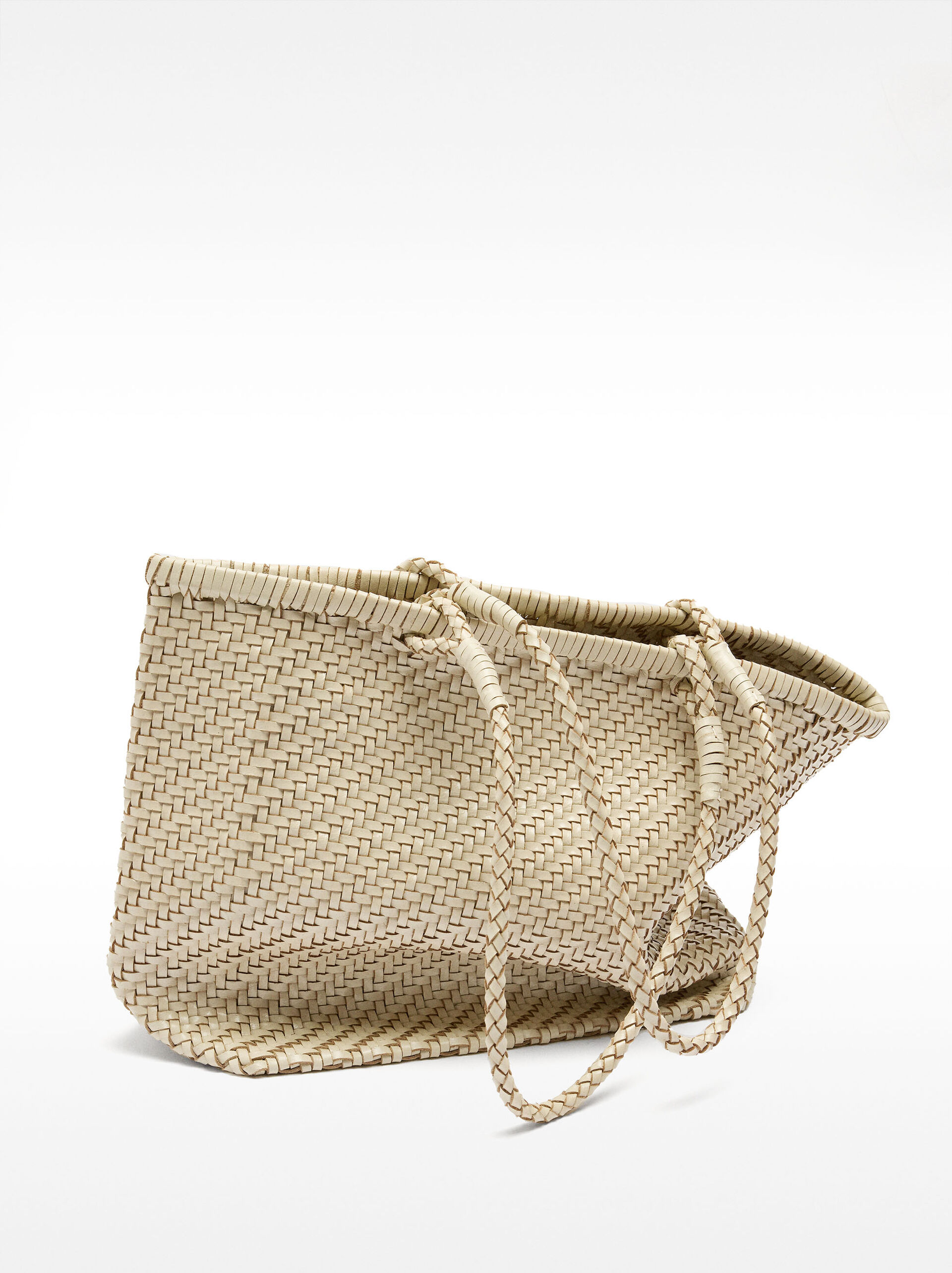 Mala shopper de pele entrançada image number 0.0