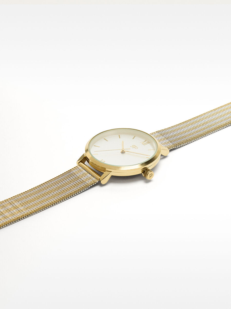 Orologio da polso in acciaio inossidabile bicolore