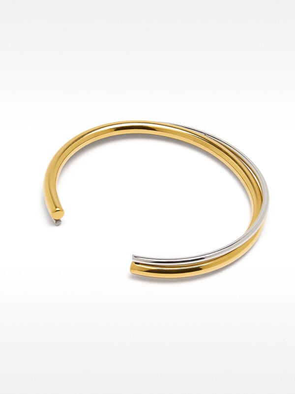Double bicolor rigid bracelet - stainless steel 