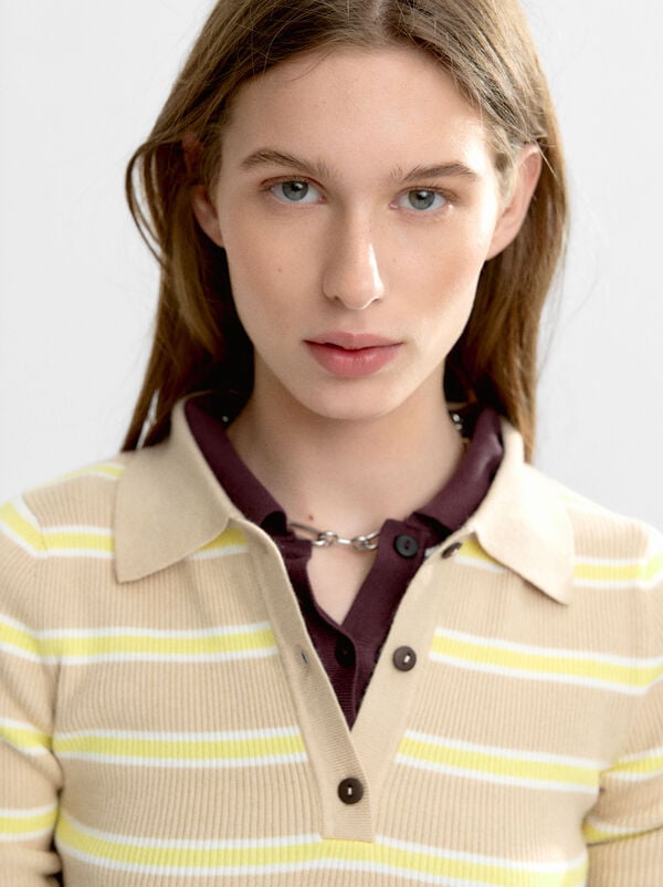 Pull en maille rayé