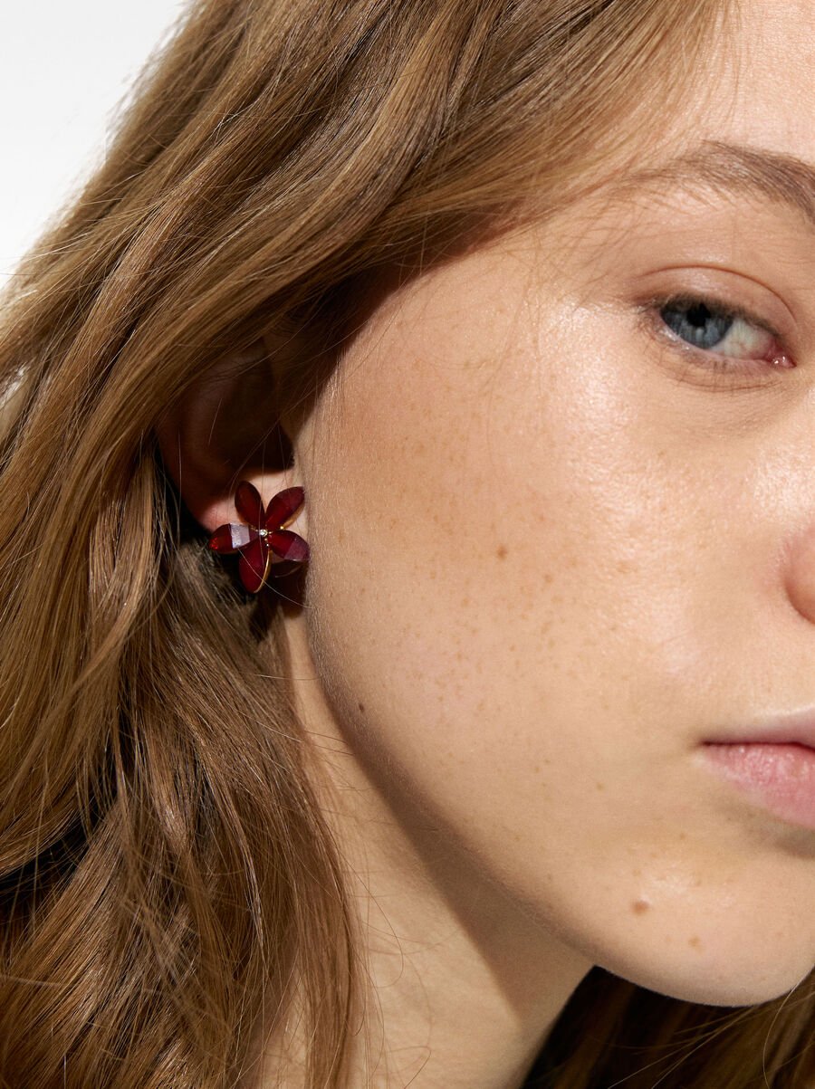 Pendientes flor con resina