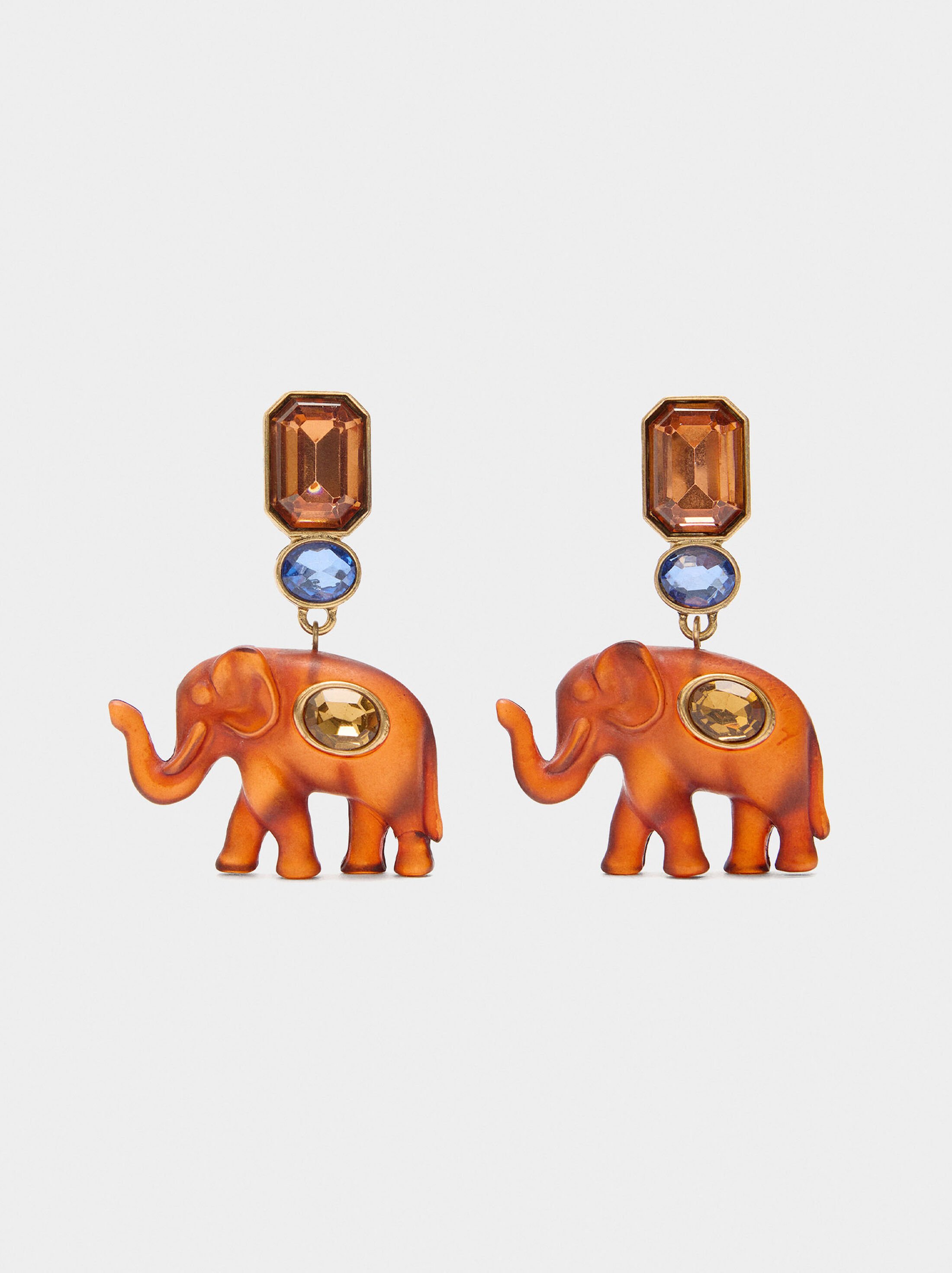 Elephant earrings with crystals image number 0.0
