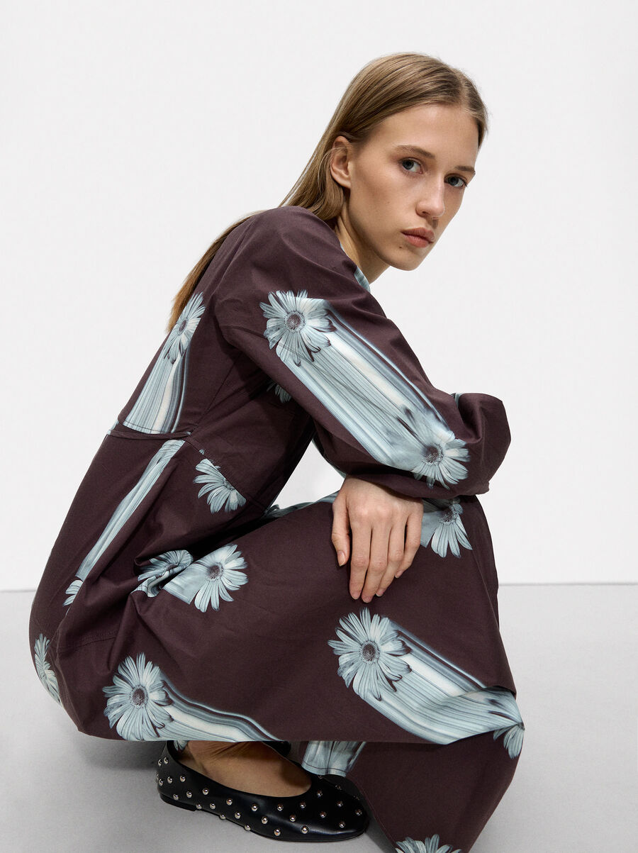 Floral printed cotton dress