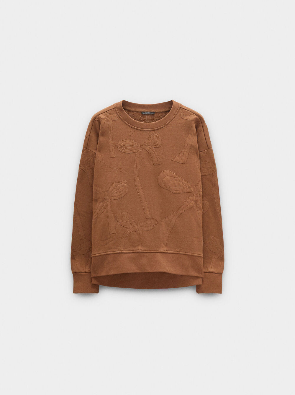 Sweatshirt with embroidered bows