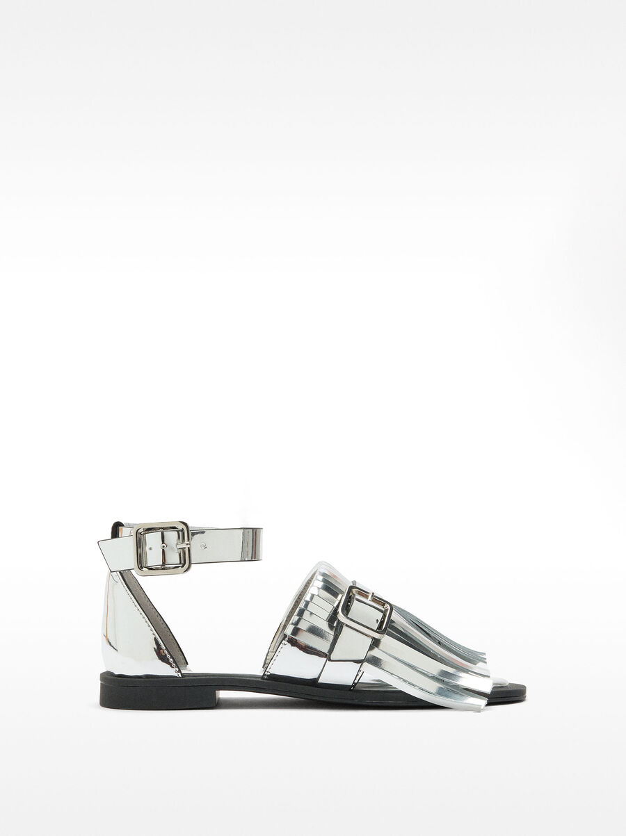 Sandalen mit metallisiertem Leder