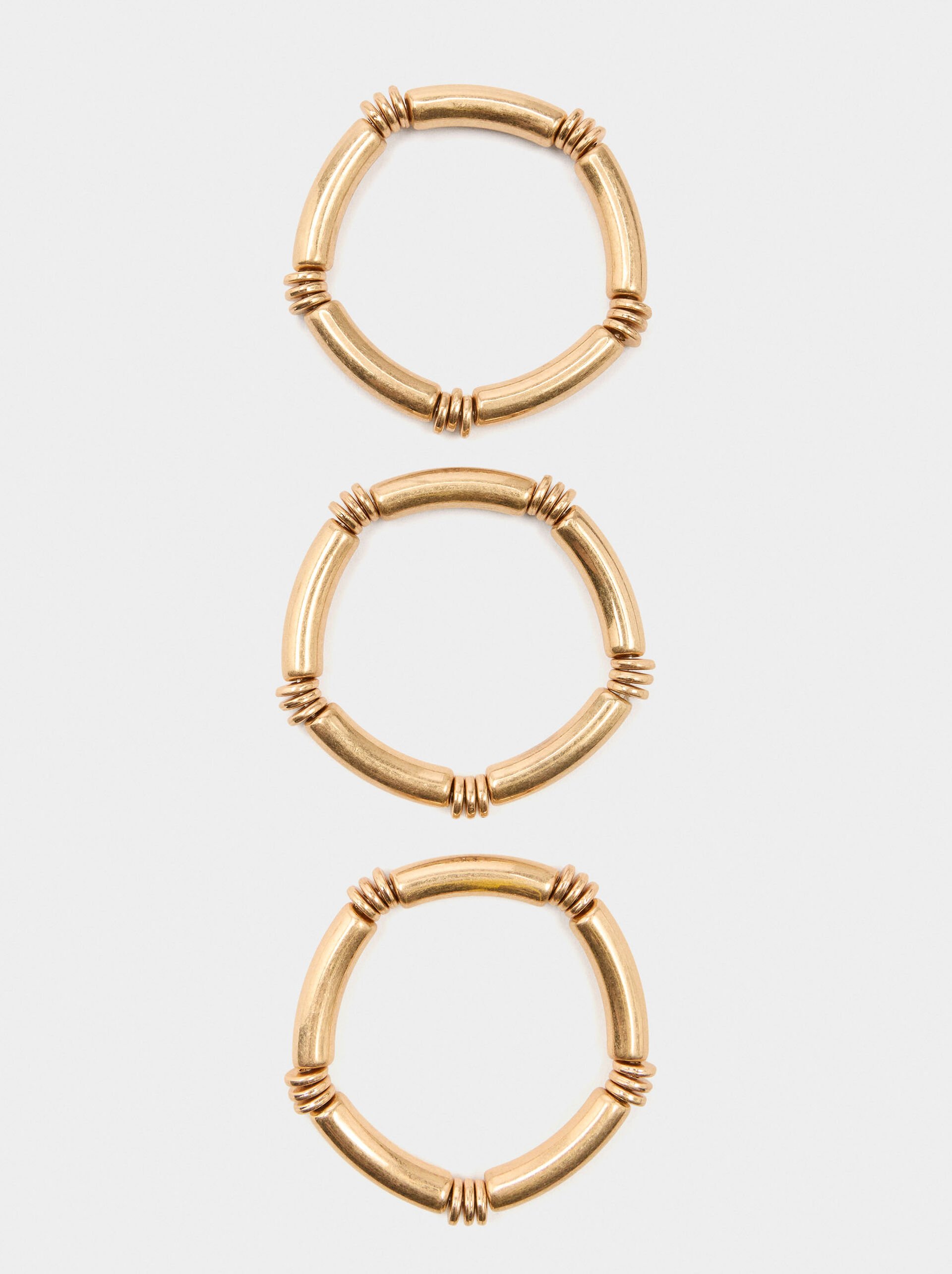 Set of segmented elastic bracelets image number 3.0