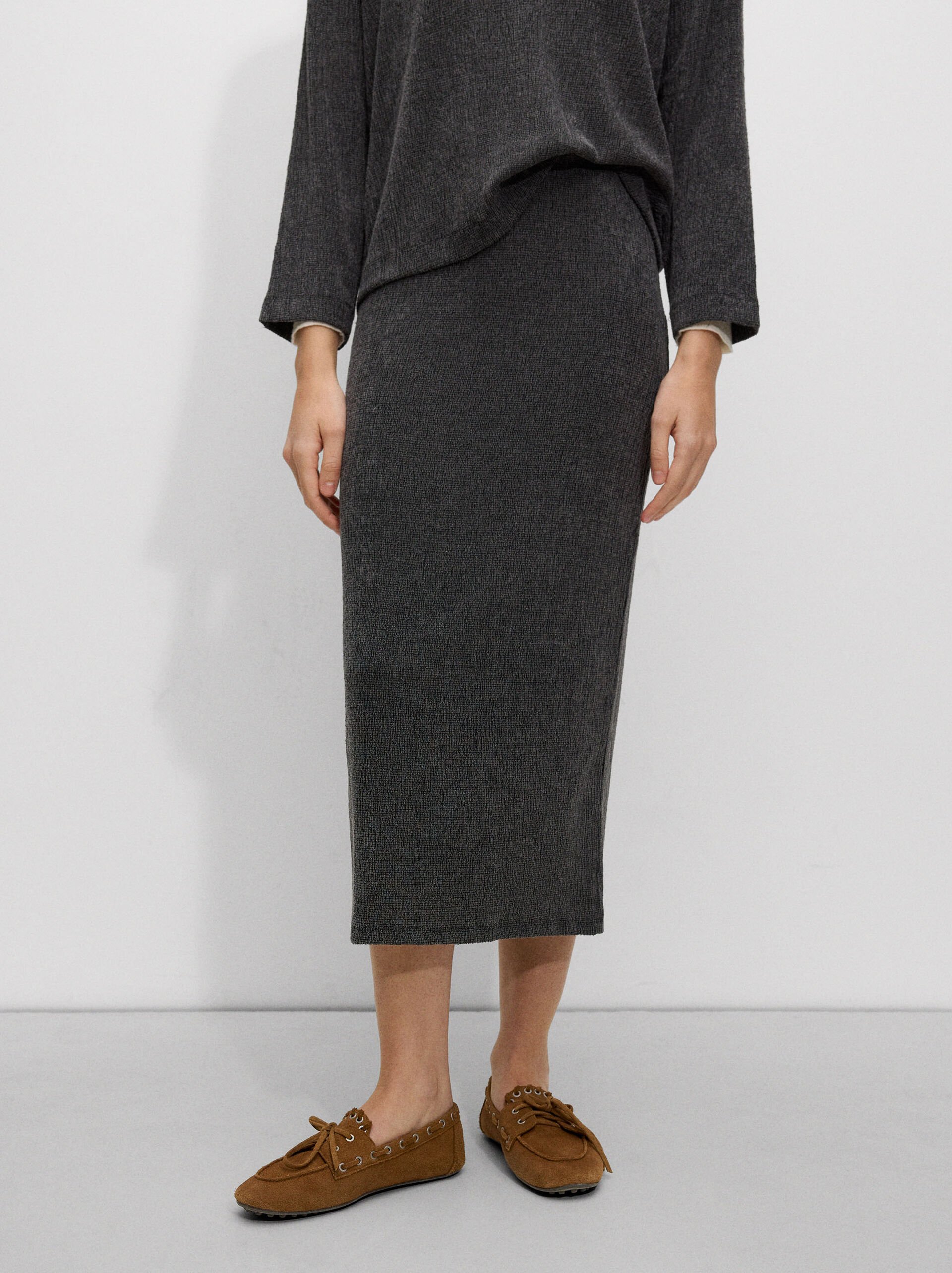 Long textured skirt image number 1.0