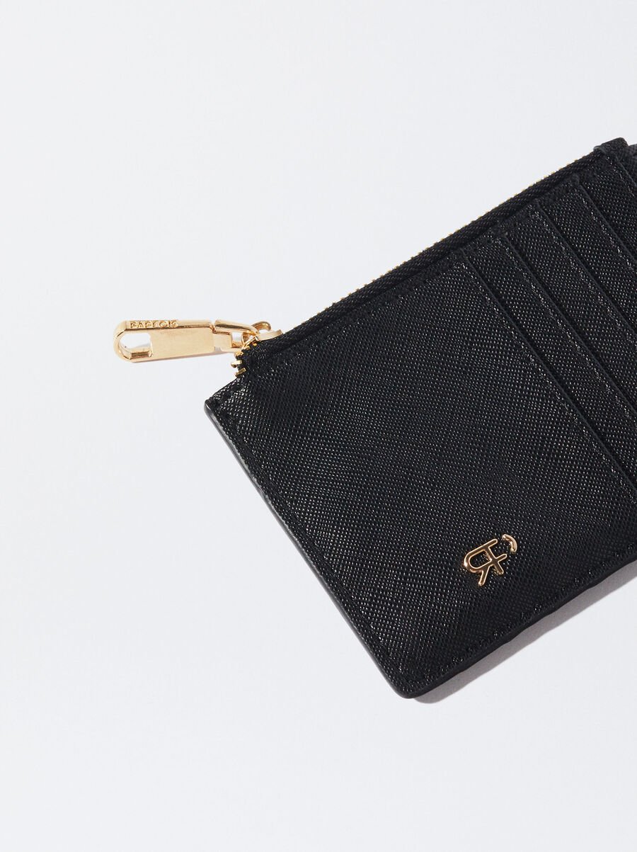 Porta carte con chiusura con patta